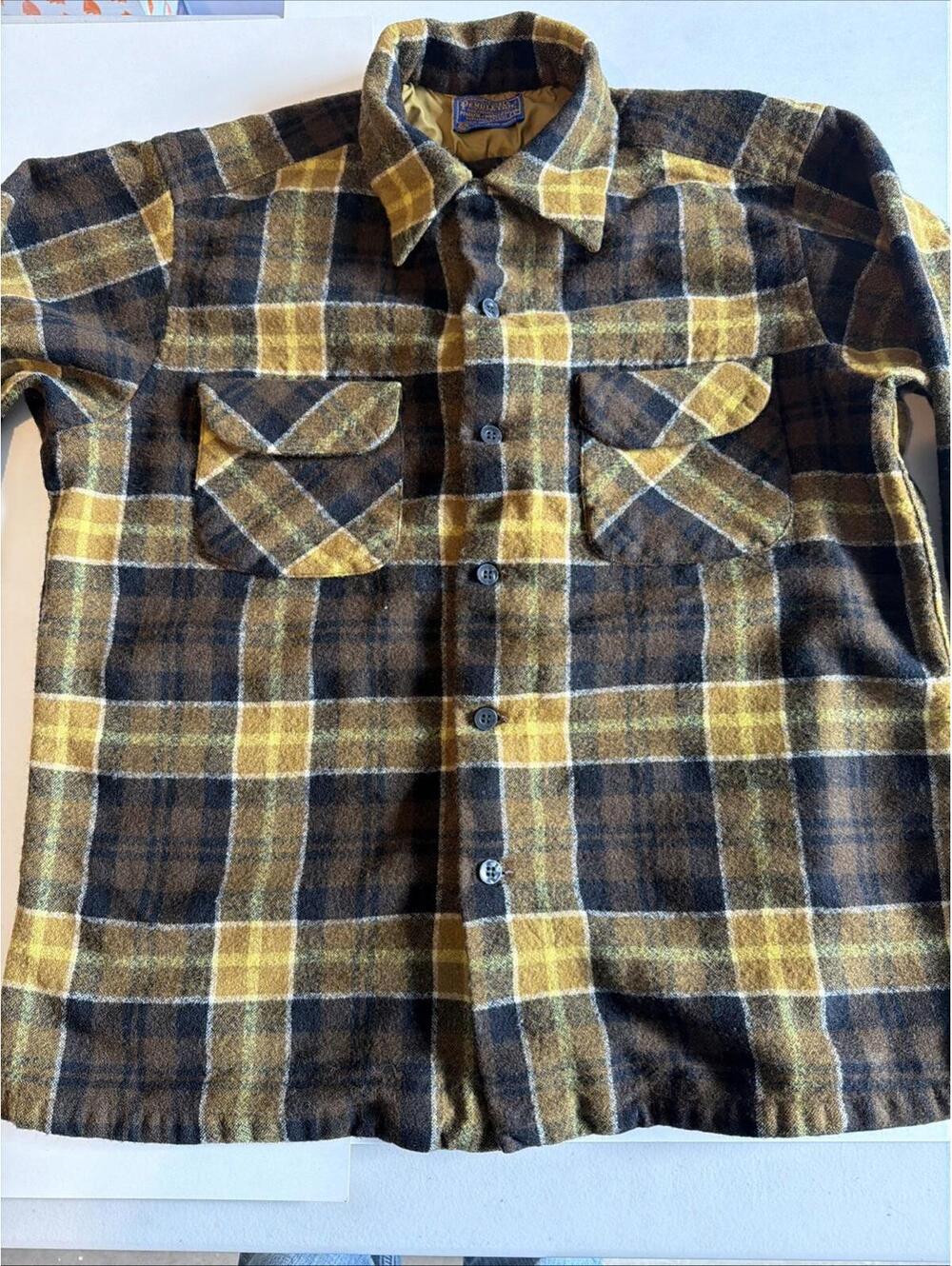 Pendleton Vintage Virgin Wool Plaid Jacket Men’s Large Portland Oregon USA
